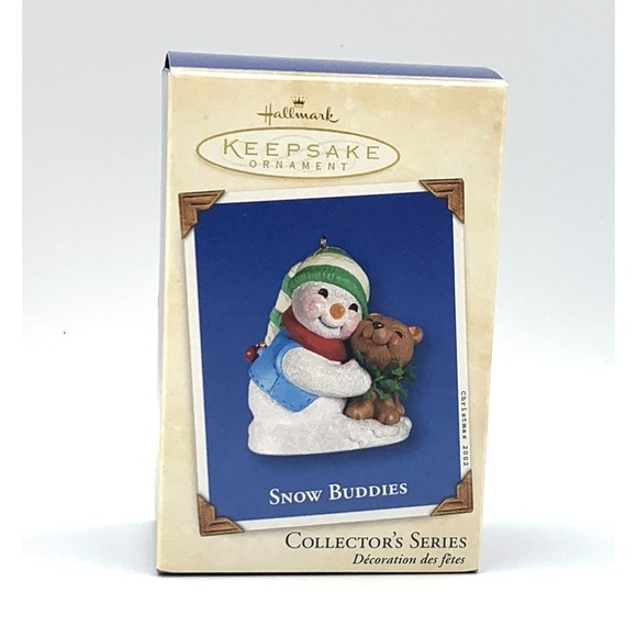 2002 Snow Buddies Hallmark Keepsake Ornament Snowman with Bear Cub #5 in Series - Picture 4 of 7